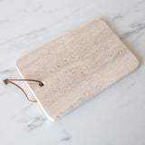 Travertine Cheese Board with Leather Tie cheese board Creative Co-op (DYA)