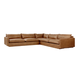 Gus* Modern Sola Bi-Sectional 2 - FURNITURE - sectional Gus Raleigh Chestnut Leather