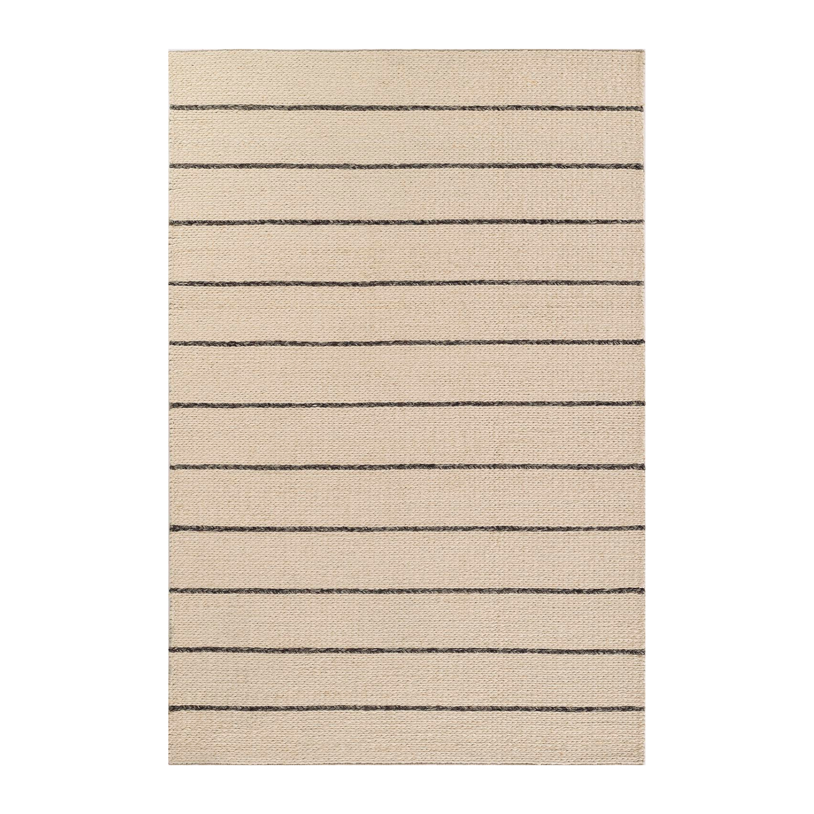 Strand Ivory / Black Rug 0-rugs-wool Momeni