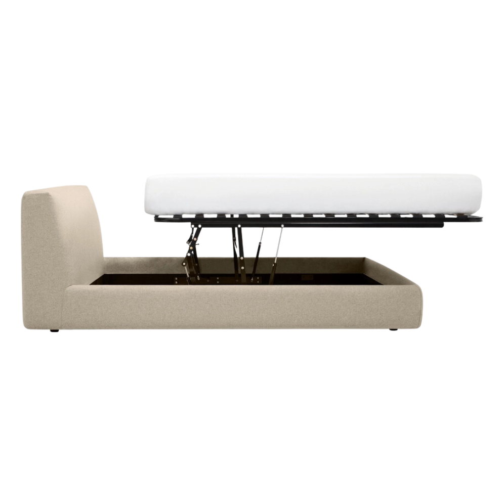 Cello Queen Storage Bed - Lana Sand 13 - FURNITURE - bed EQ3