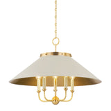 Clivedon Chandelier by Mark D. Sikes LIGHTING - chandelier Hudson Valley Lighting Aged Brass Off White