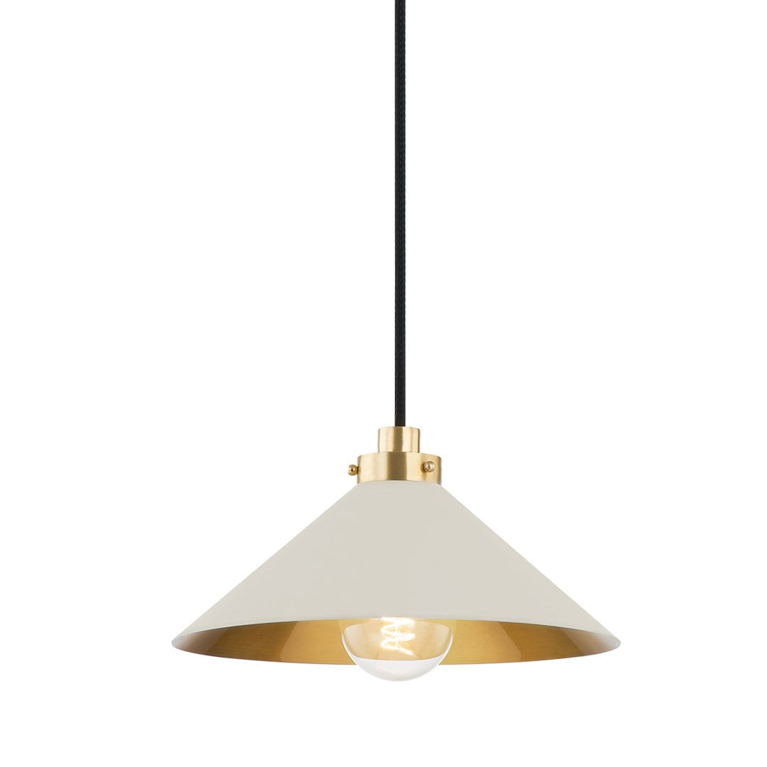 Clivedon Pendant by Mark D. Sikes LIGHTING - pendant Hudson Valley Lighting Aged Brass Off White