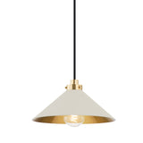 Clivedon Pendant by Mark D. Sikes LIGHTING - pendant Hudson Valley Lighting Aged Brass Off White