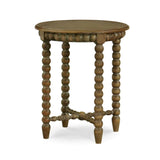 Chloe Round End Table 4 - a - FURNITURE - accent table - wood Bramble Straw Wash
