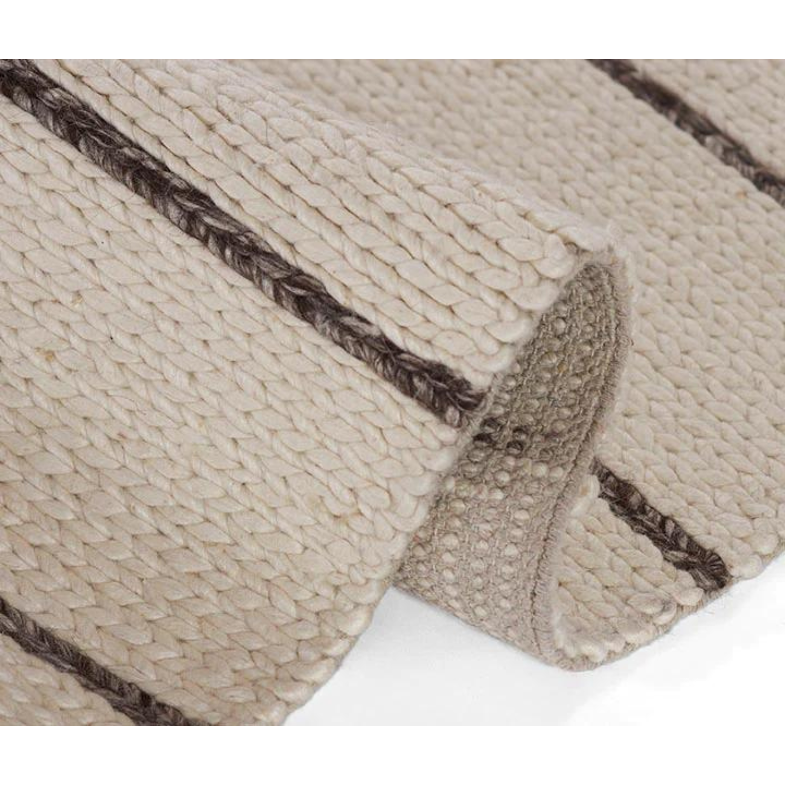 Strand Ivory / Black Rug 0-rugs-wool Momeni