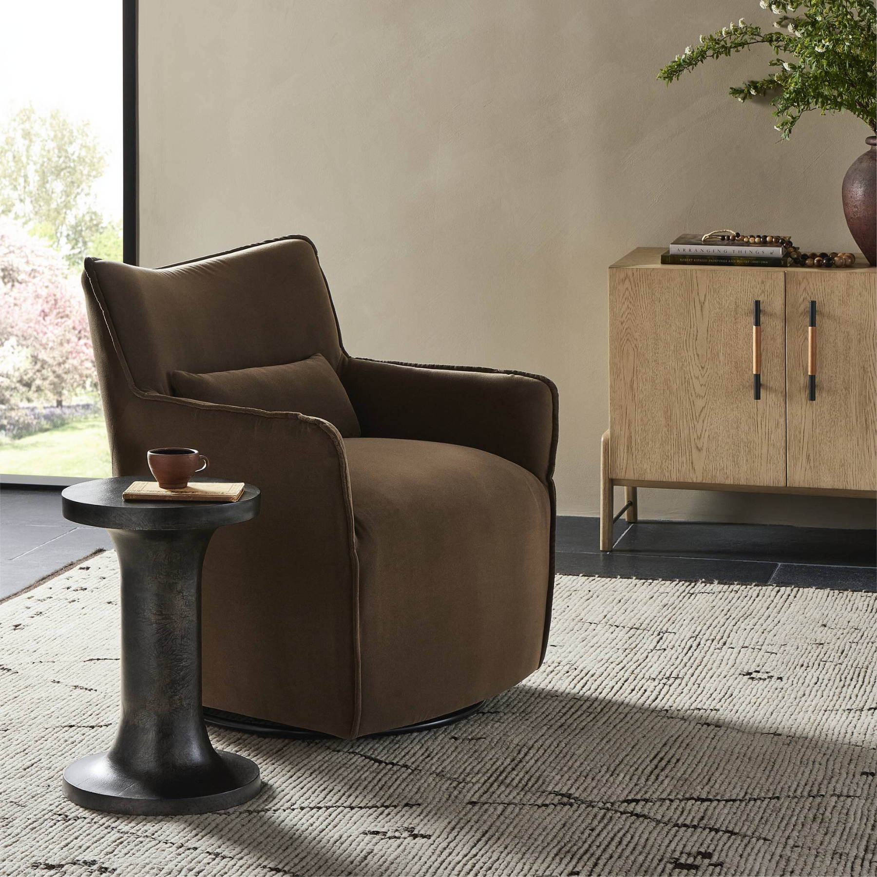 Kasia Swivel Chair Chairs Four Hands