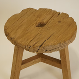 Wells Vintage Wooden Wheel Side Table