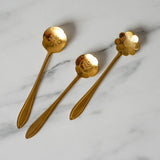 Gold Finish Floral Spoon Set spoon Creative Co-op (DYA)