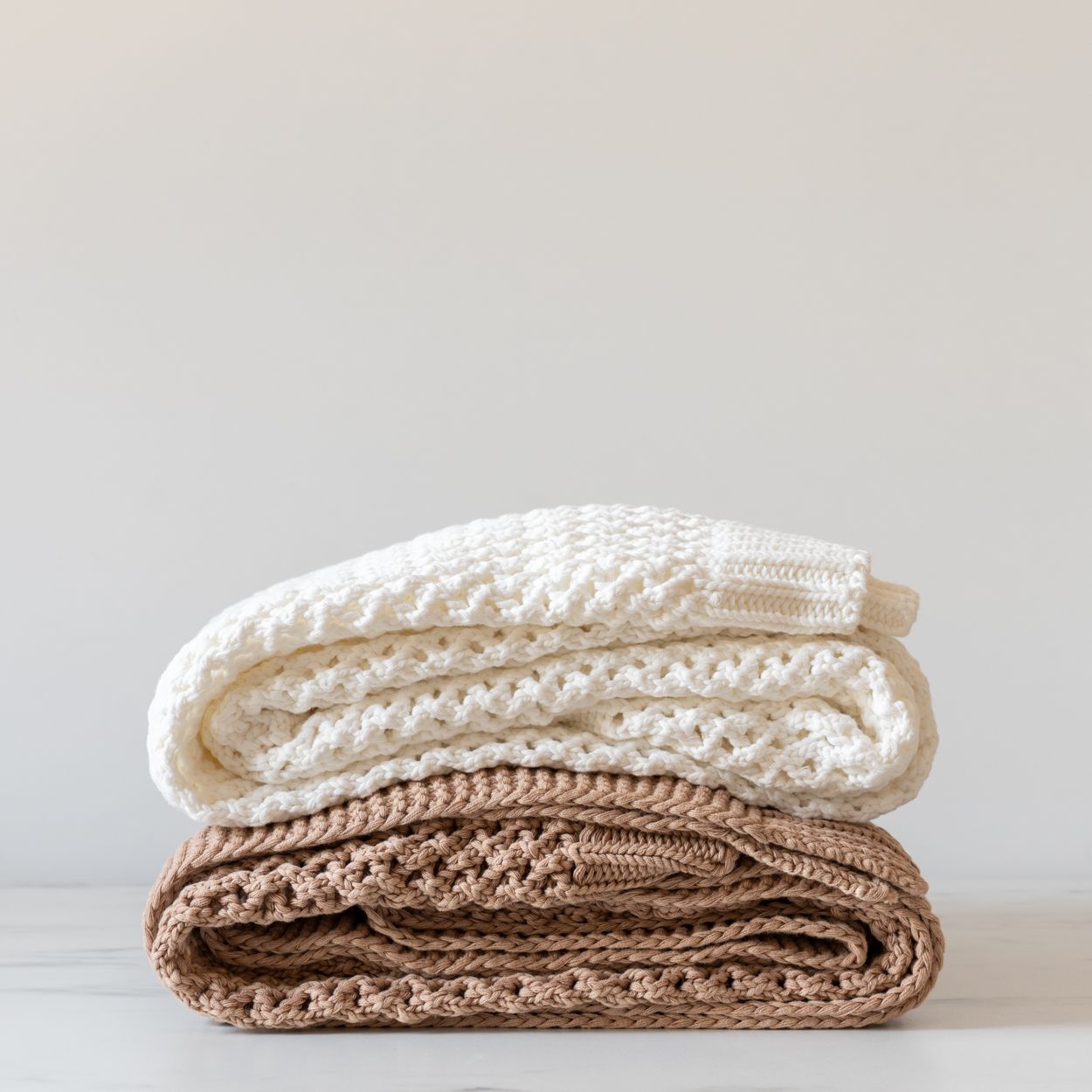 White Honeycomb Knit Throw Blanket blanket Indaba