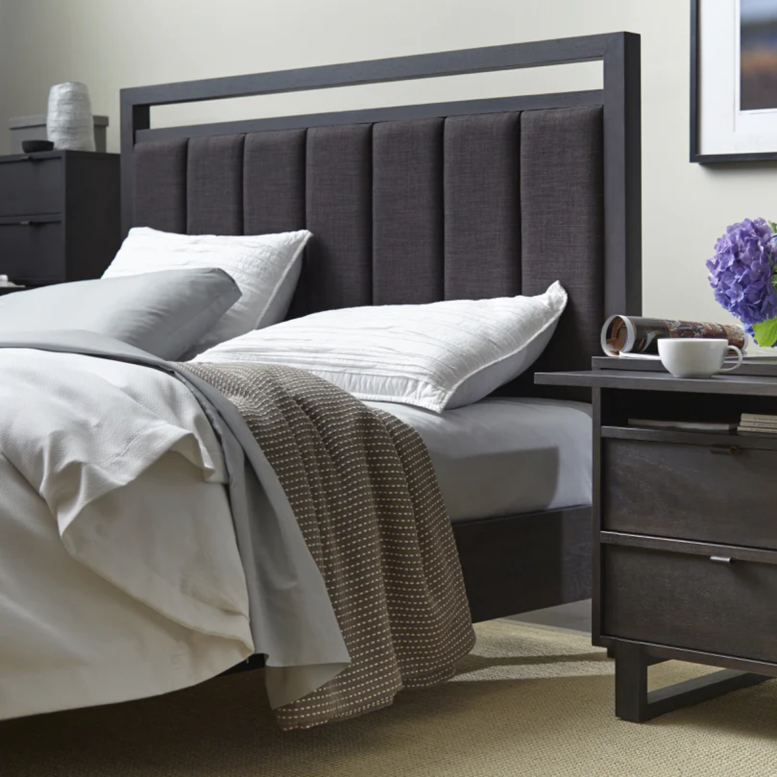 Folke Upholstered Bed - Boxter Taupe 13 - FURNITURE - bed West Bros Furniture
