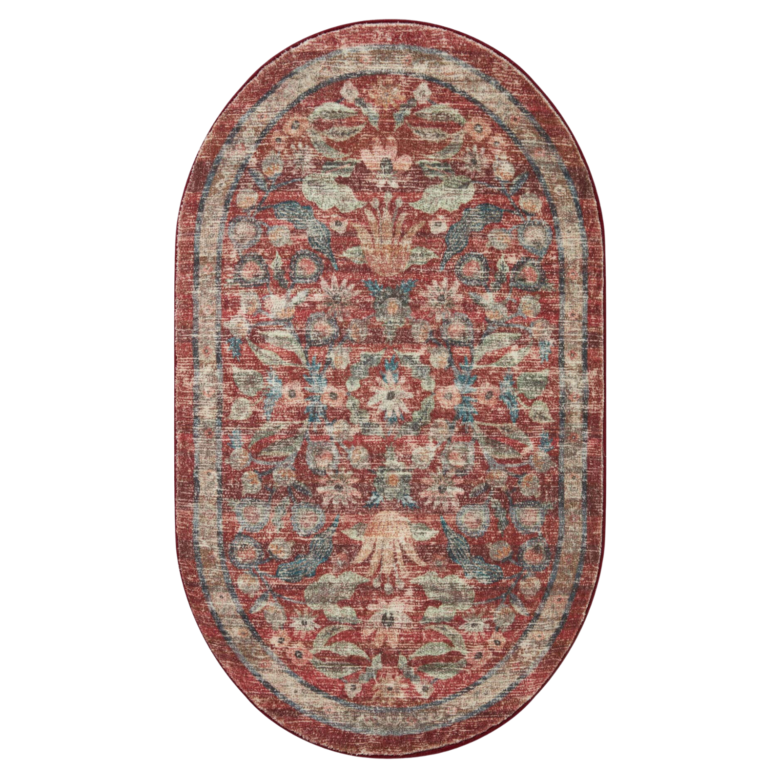 Rifle Paper Co. x Loloi Courtyard Eve Crimson Rug 3-patterned rugs Loloi