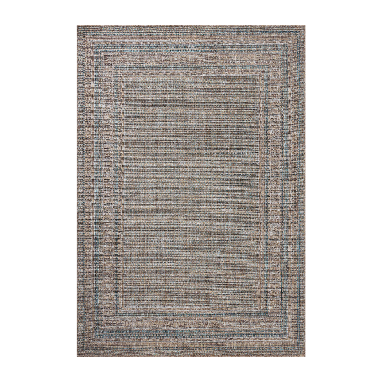 Amber Lewis x Loloi Topanga Natural / Teal Rug 5-Rugs - indoor/outdoor Loloi