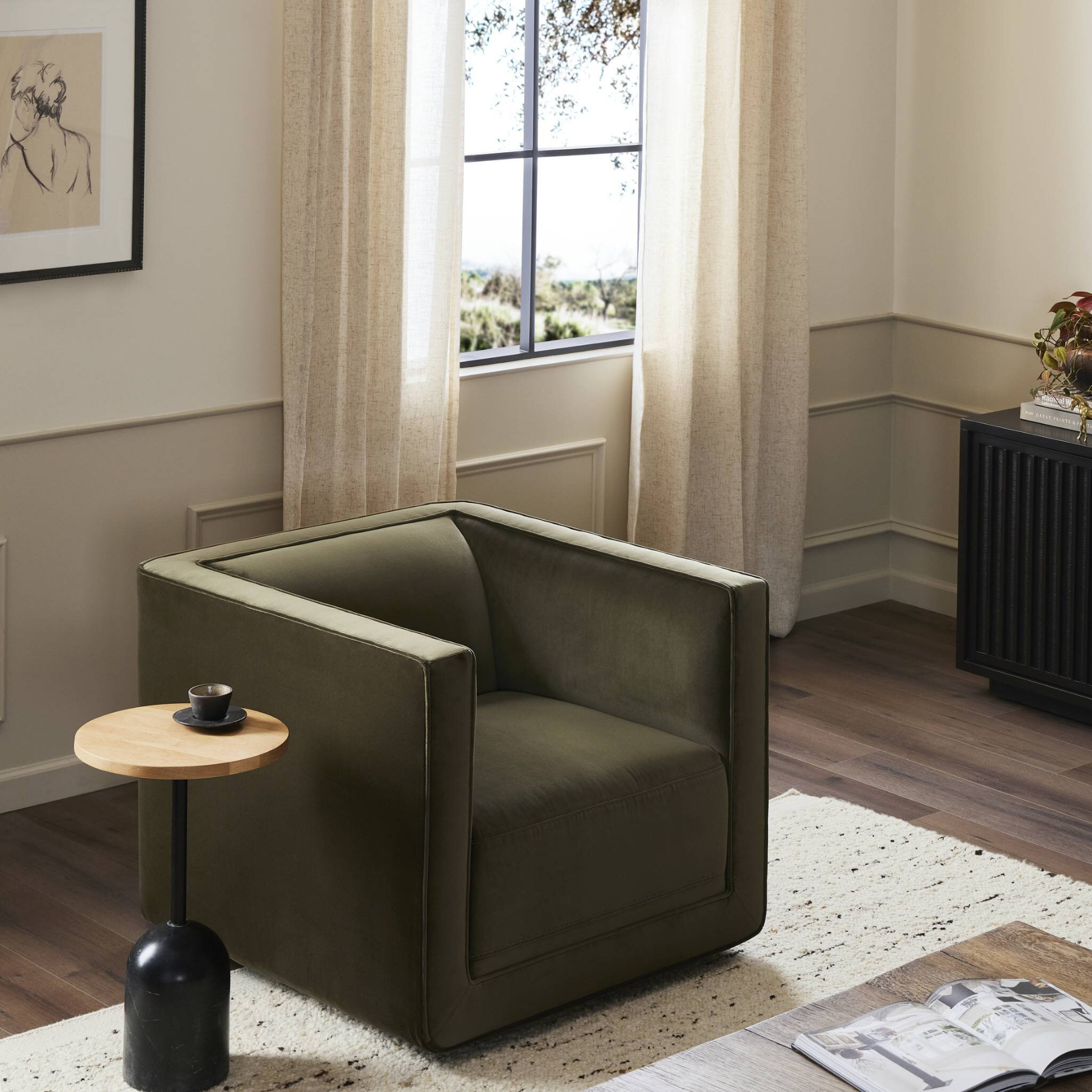 Patricia Swivel Chair 0- FURNITURE - chair Four Hands