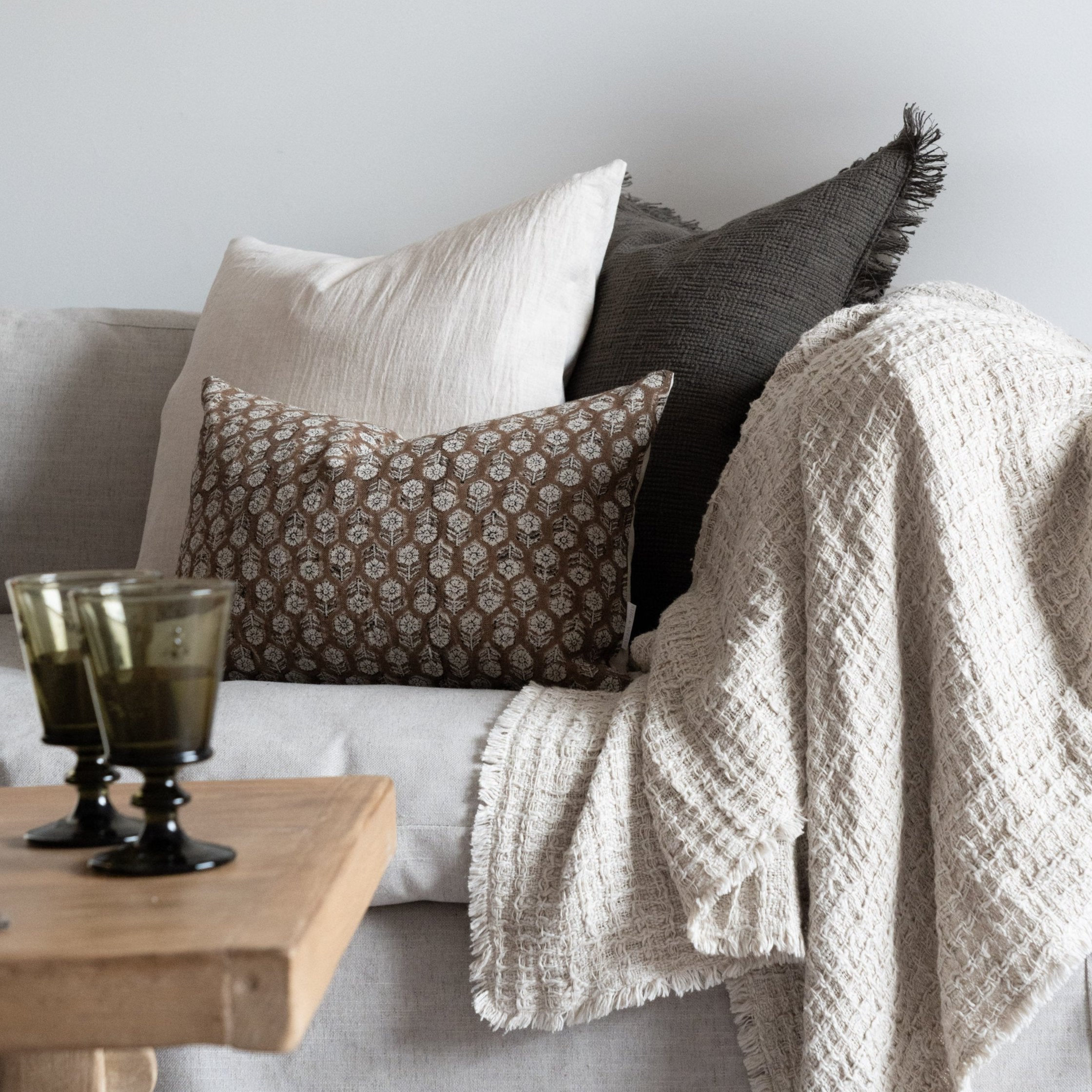 Betsy Block Print Pillow Cover 00-2 - PILLOWS - Block print - warm Rug & Weave Pillows