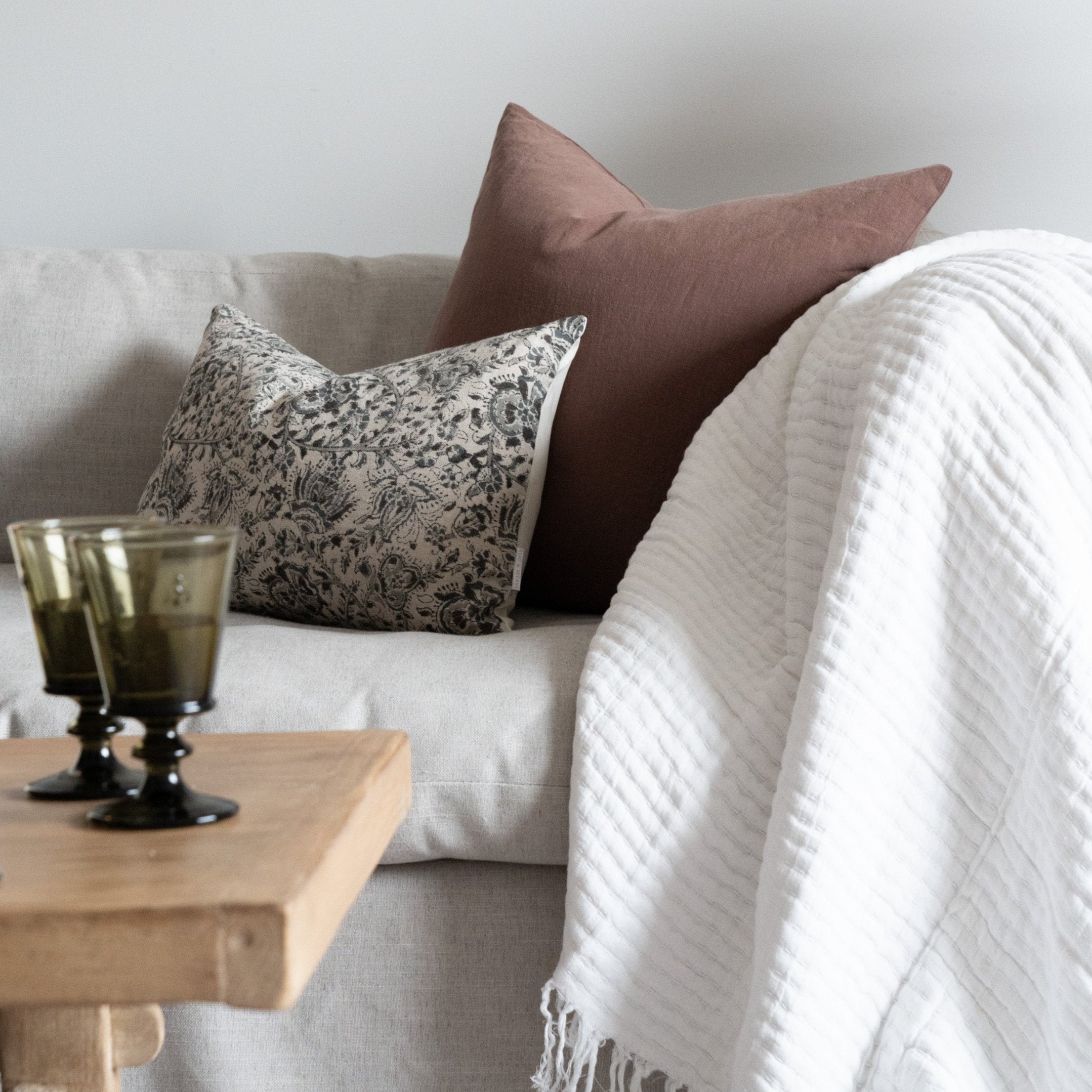 Aubrey Block Print Pillow Cover 3 - PILLOWS - blockprint - cool Rug & Weave Pillows