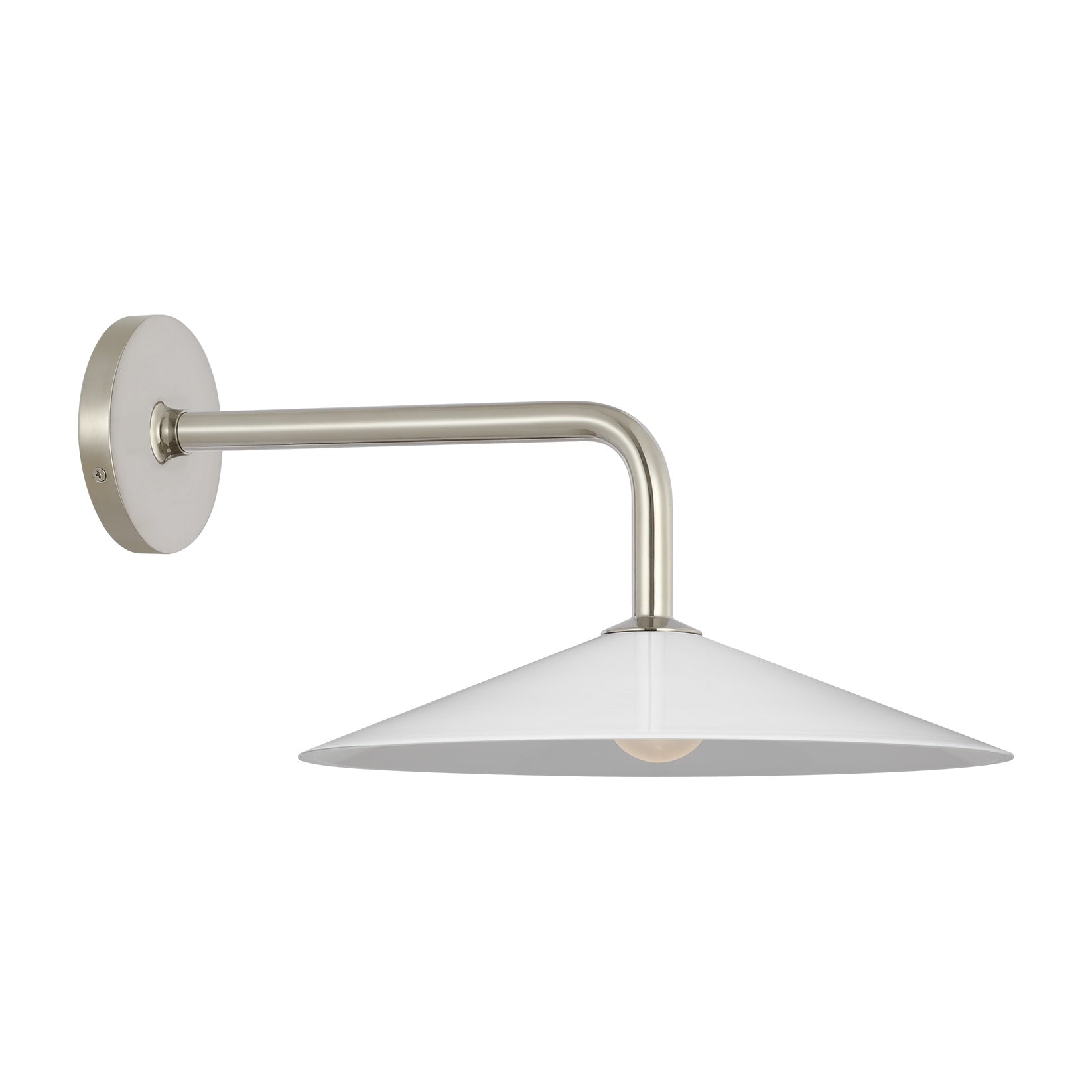 Ponce 9" Sconce LIGHTING - sconce Visual Comfort Polished Nickel White Glass