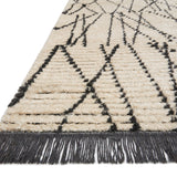 Chris Loves Julia x Loloi Alice Cream / Charcoal Crosshatch Rug RUGS - patterned Loloi