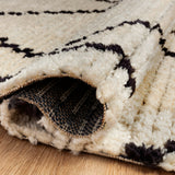 Chris Loves Julia x Loloi Alice Cream / Charcoal Diamond Rug RUGS - patterned Loloi