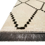 Chris Loves Julia x Loloi Alice Cream / Charcoal Diamond Rug RUGS - patterned Loloi