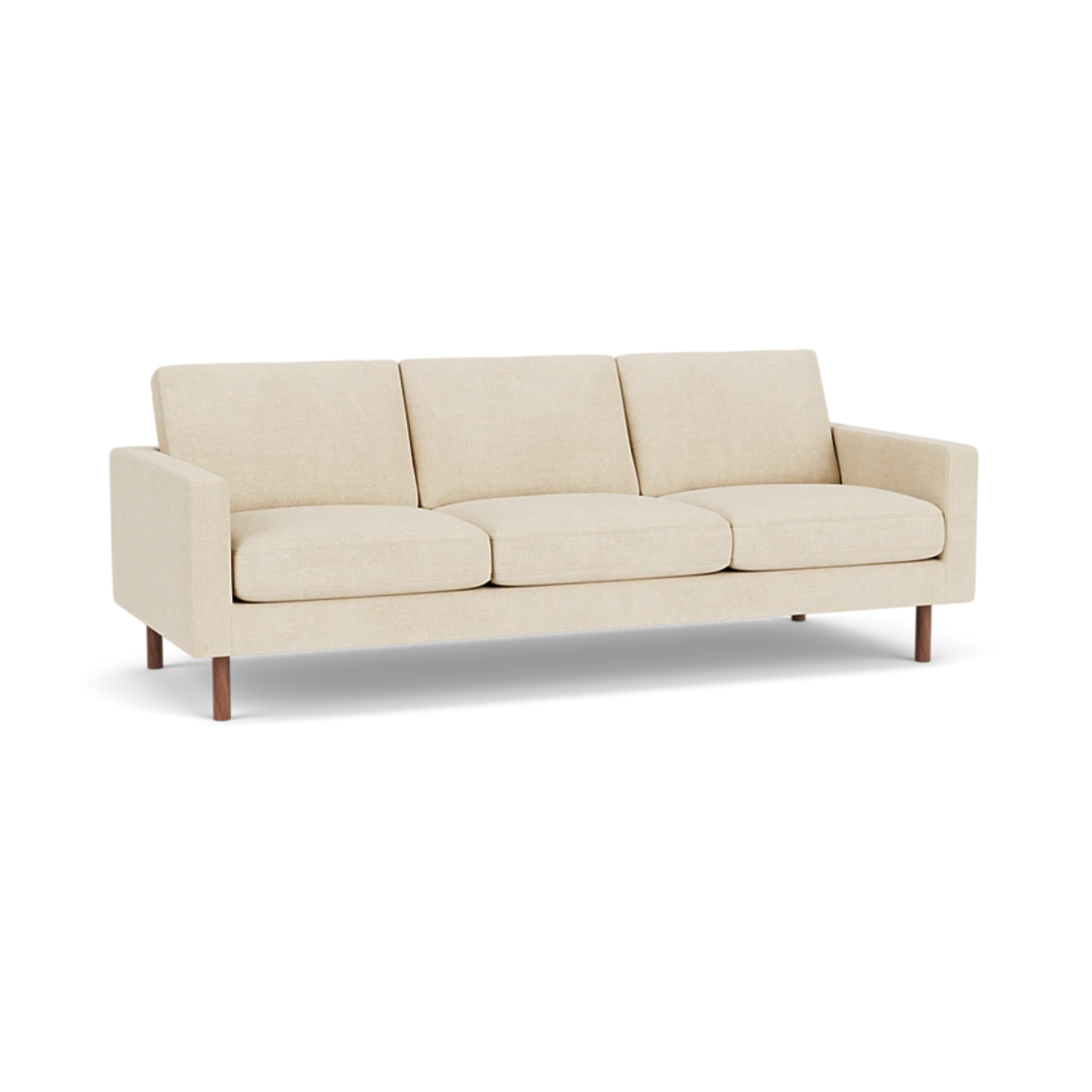 EQ3 Custom Fabric Joan 87" Sofa - Walnut Leg 1 - a - FURNITURE - Custom Sofas EQ3 Aspen Pebble