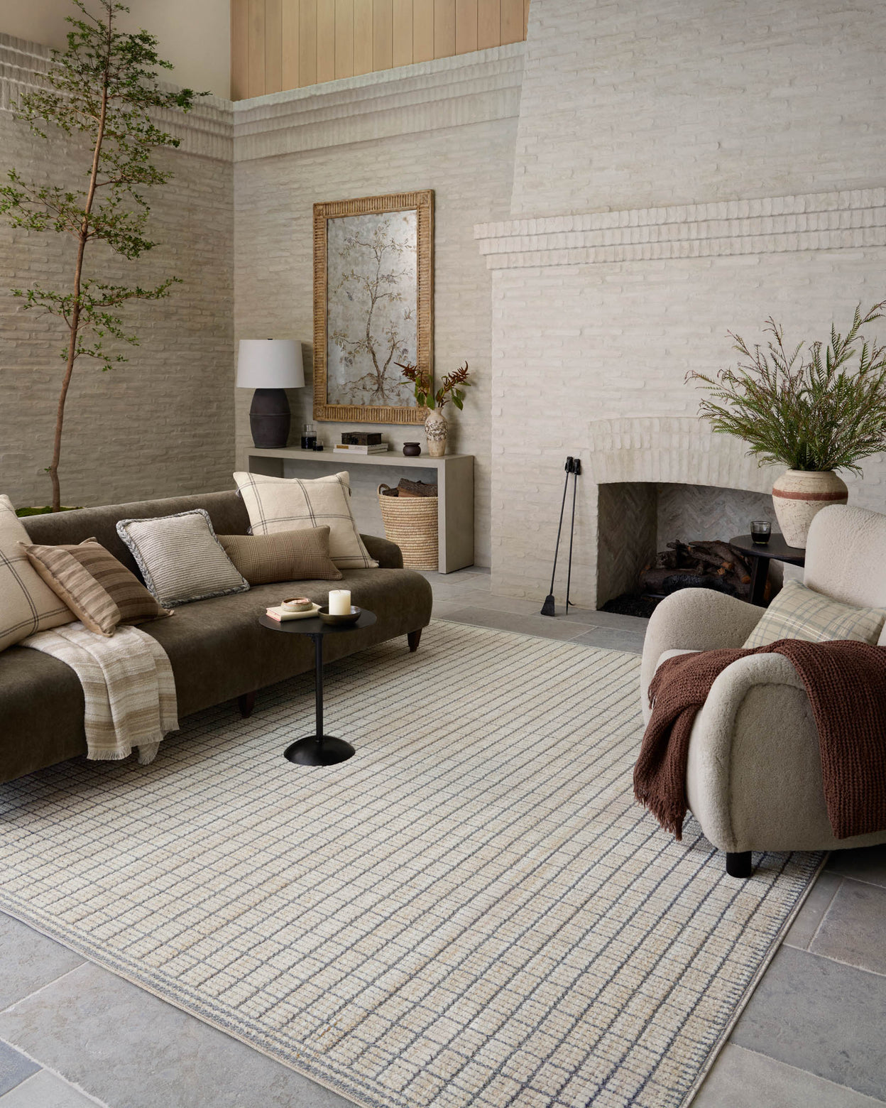 Amber Lewis x Loloi Bexley Slate / Natural Rug RUGS - synthetic Loloi