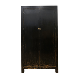 Billie Reclaimed Wood Armoire - Weathered Black 7 - FURNITURE - bookcase/cabinet Hauer Market
