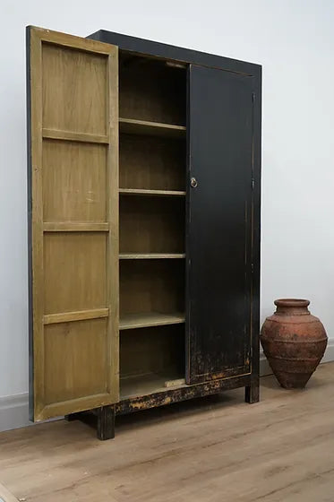 Billie Reclaimed Wood Armoire - Weathered Black 7 - FURNITURE - bookcase/cabinet Hauer Market