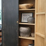 Billie Reclaimed Wood Armoire - Weathered Black 7 - FURNITURE - bookcase/cabinet Hauer Market