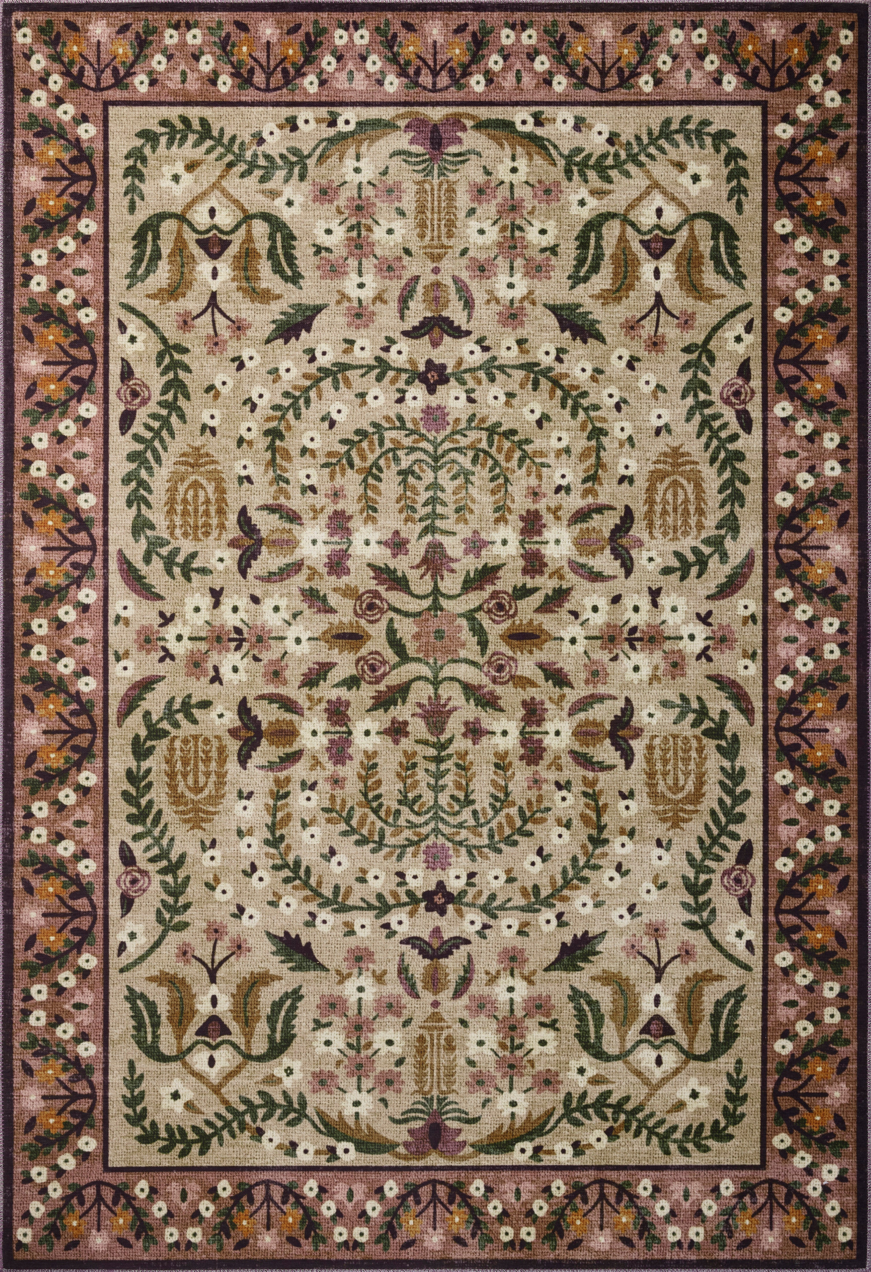 Rifle Paper Co. x Loloi Canopy Aubergine Rug RUGS-patterned Loloi