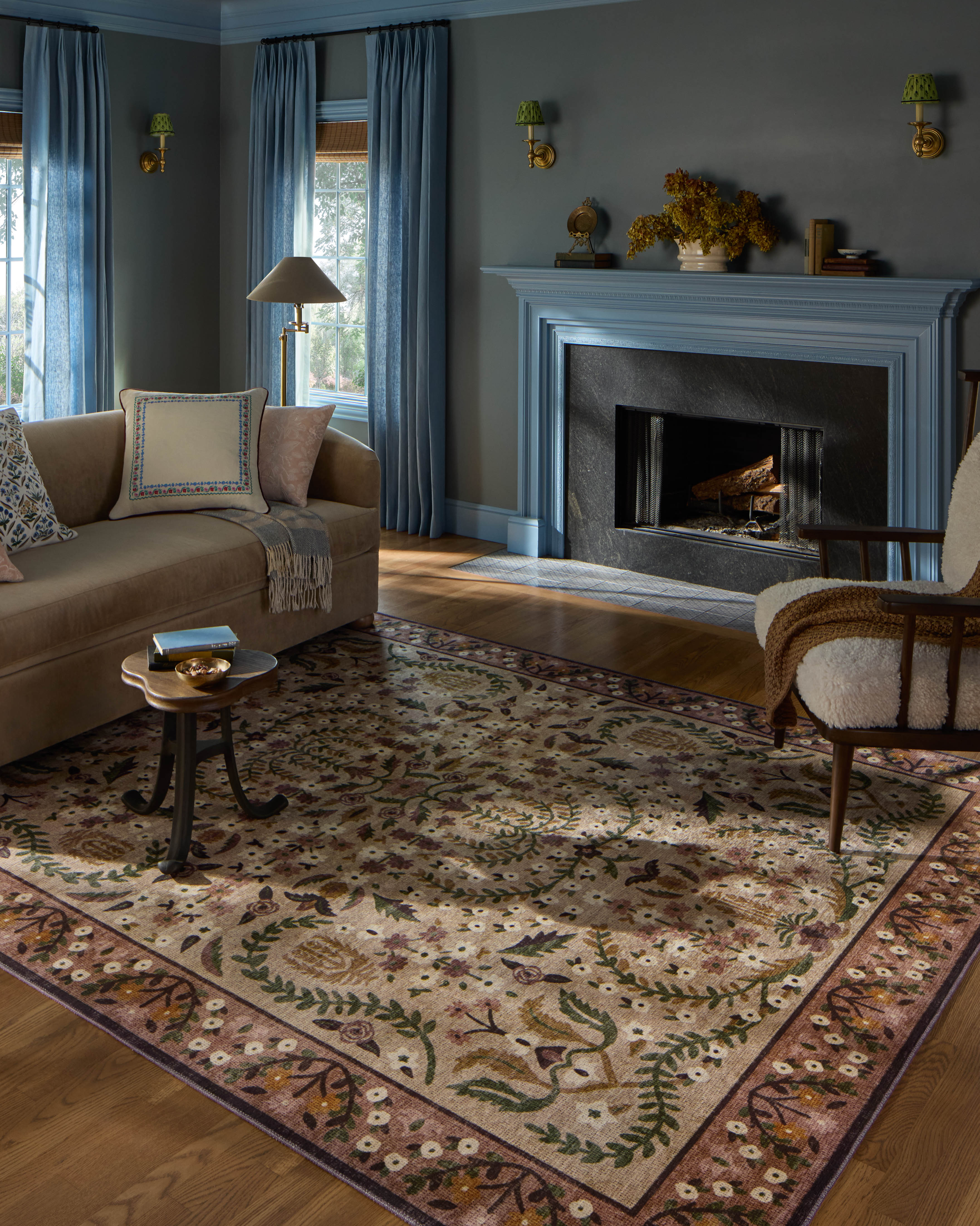 Rifle Paper Co. x Loloi Canopy Aubergine Rug RUGS-patterned Loloi