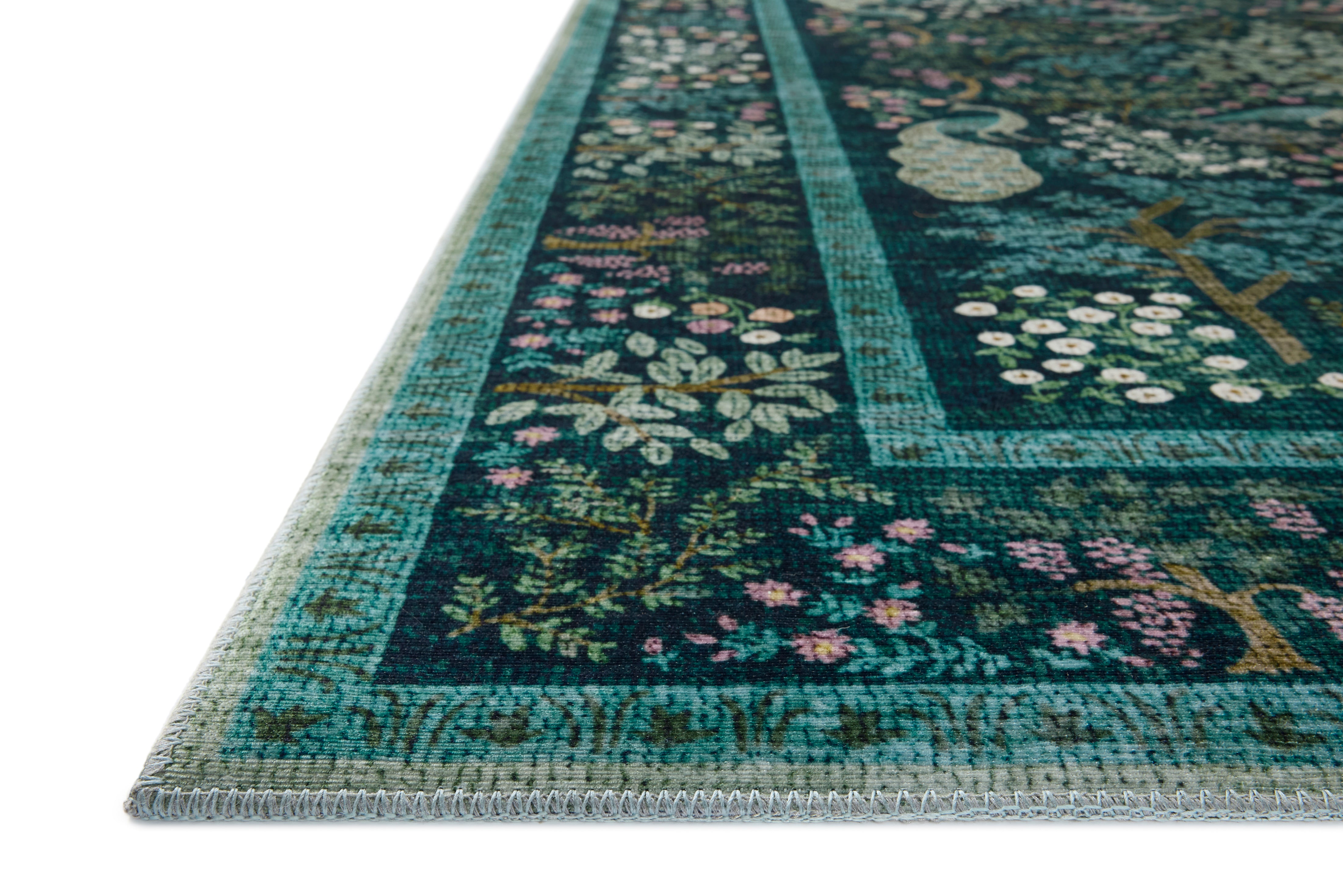 Rifle Paper Co. x Loloi Canopy Teal Rug RUGS-patterned Loloi