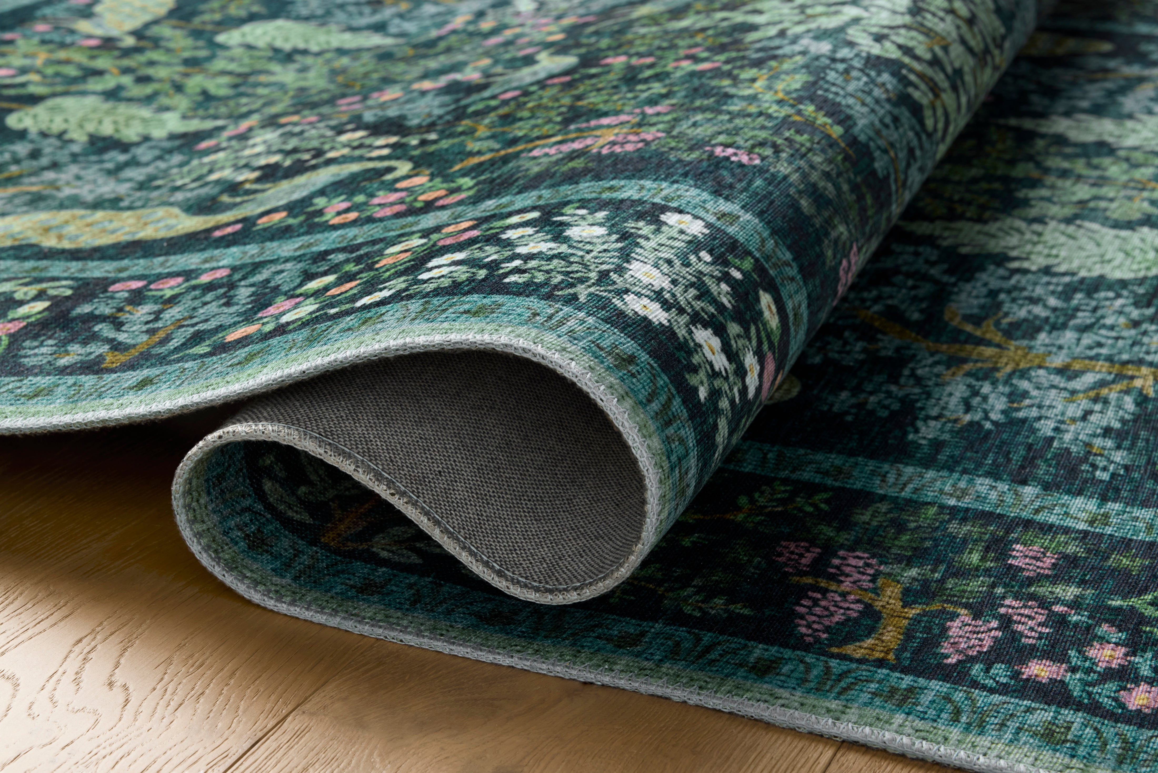 Rifle Paper Co. x Loloi Canopy Teal Rug RUGS-patterned Loloi