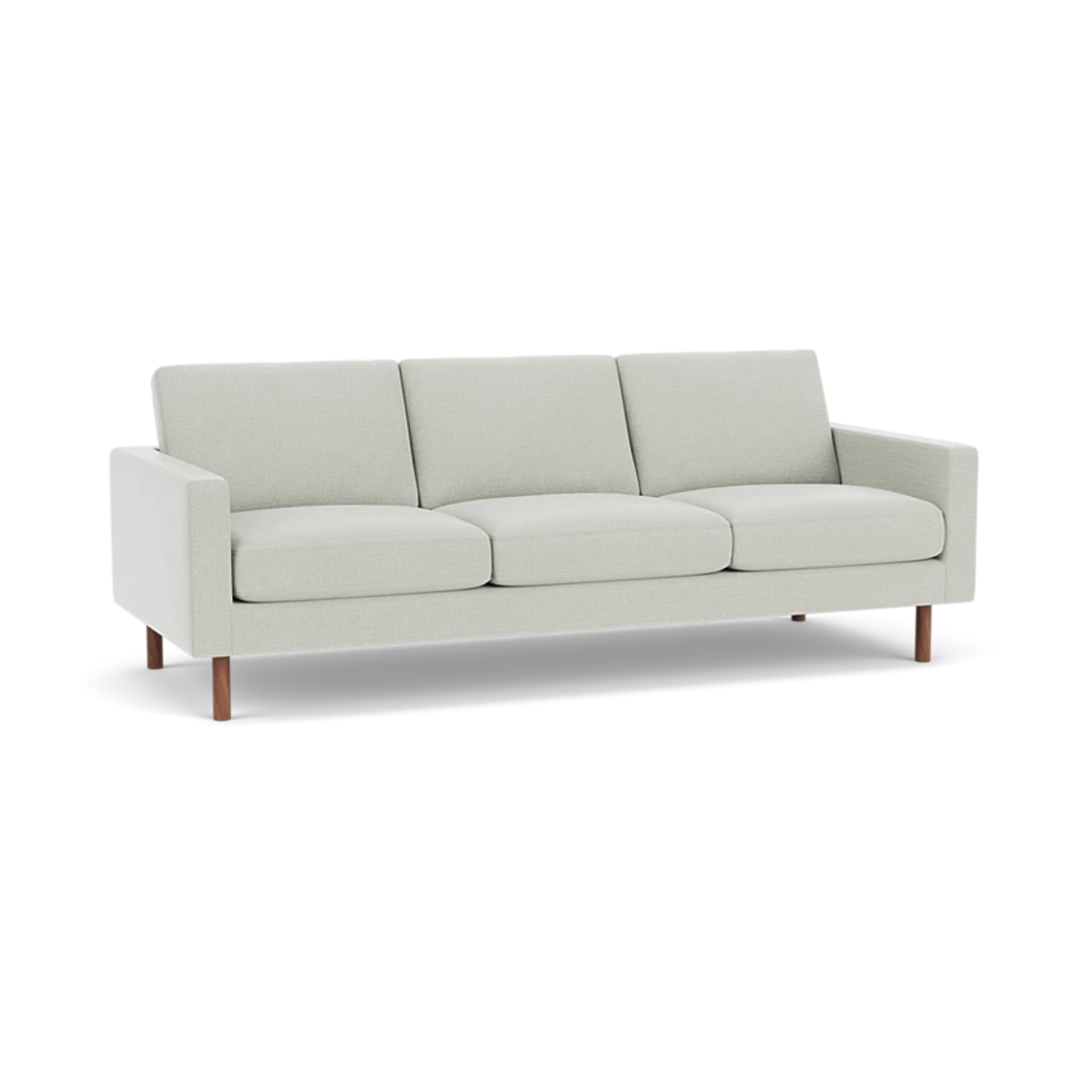 EQ3 Custom Fabric Joan 87" Sofa - Walnut Leg 1 - a - FURNITURE - Custom Sofas EQ3 Ceder Light Grey