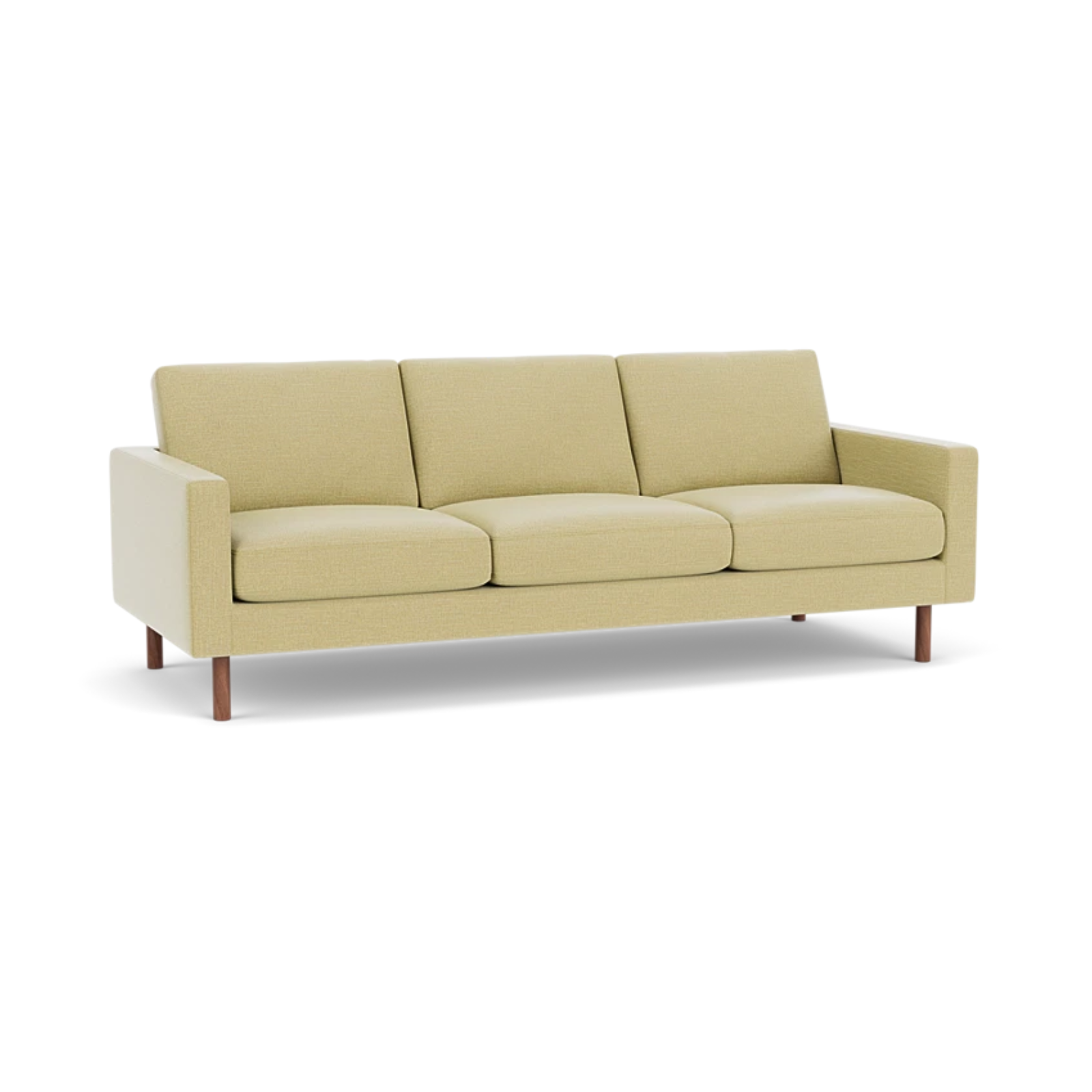 EQ3 Custom Fabric Joan 87" Sofa - Walnut Leg 1 - a - FURNITURE - Custom Sofas EQ3 Ceder Yellow