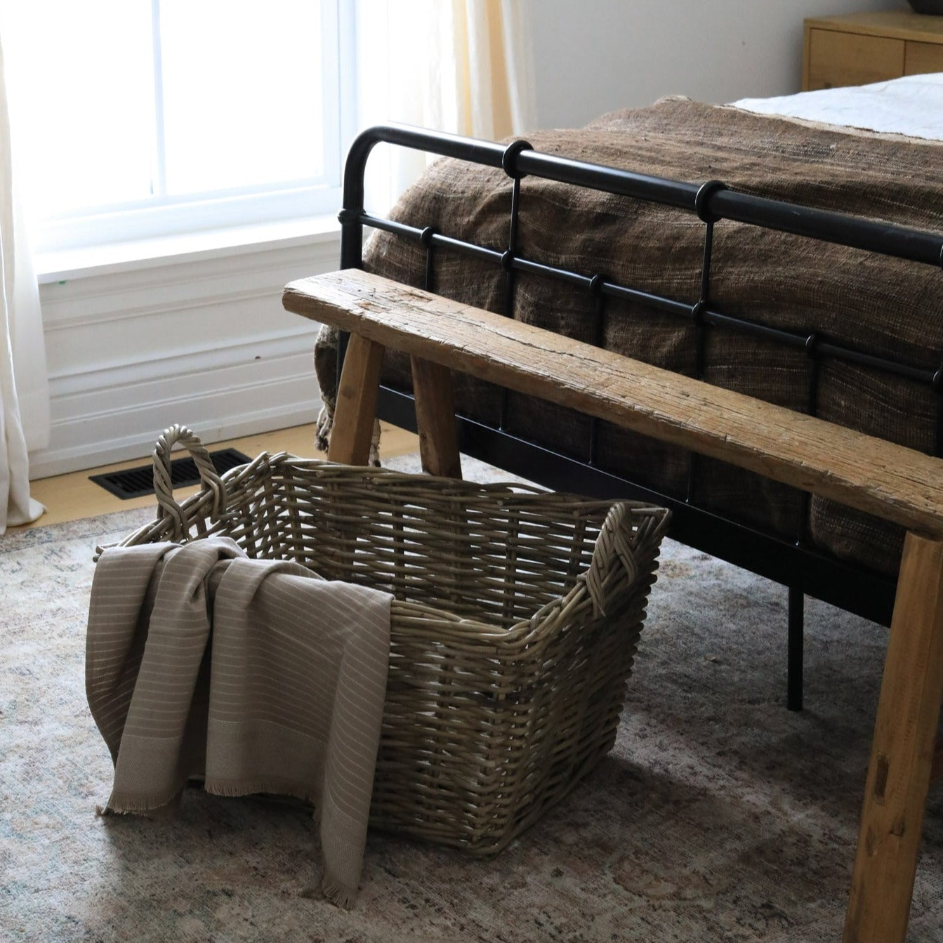 Classic Rattan Laundry Basket basket Bacon Basketware (Faire)