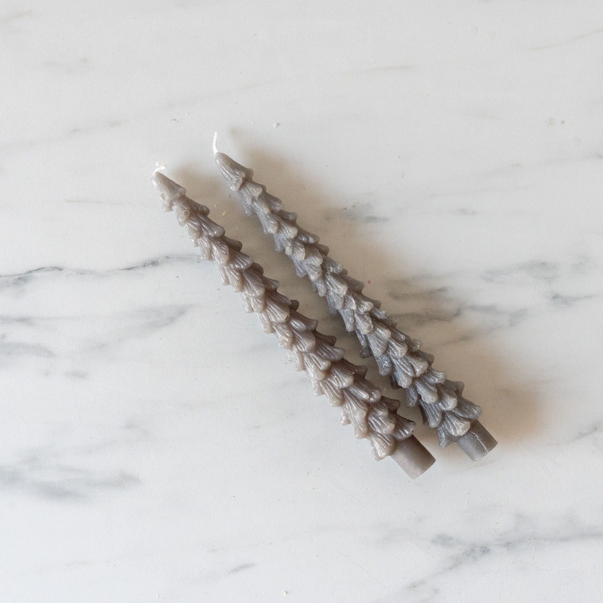Tree Shaped Taper Candles - Pewter CHRISTMAS 2024 Creative Co-op (DYA) Tall
