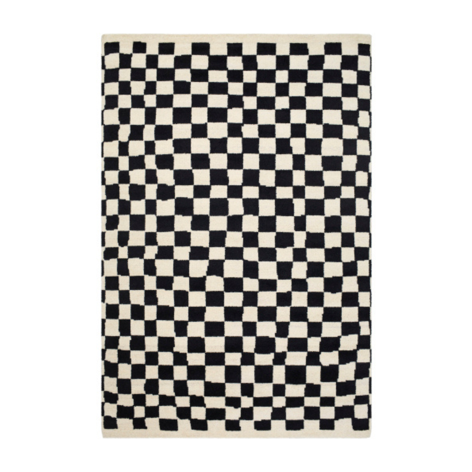 Damian Black Checkered Rug 0-RUGS - wool Surya