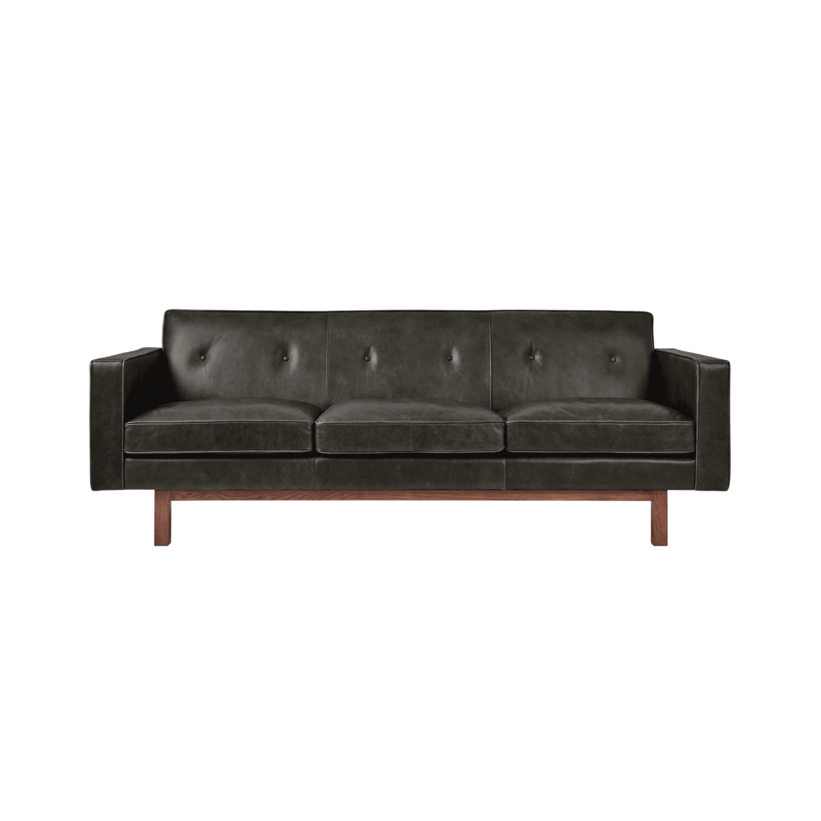 Gus* Modern Embassy 84" Sofa 1 - FURNITURE - sofa Gus Saddle Black Leather