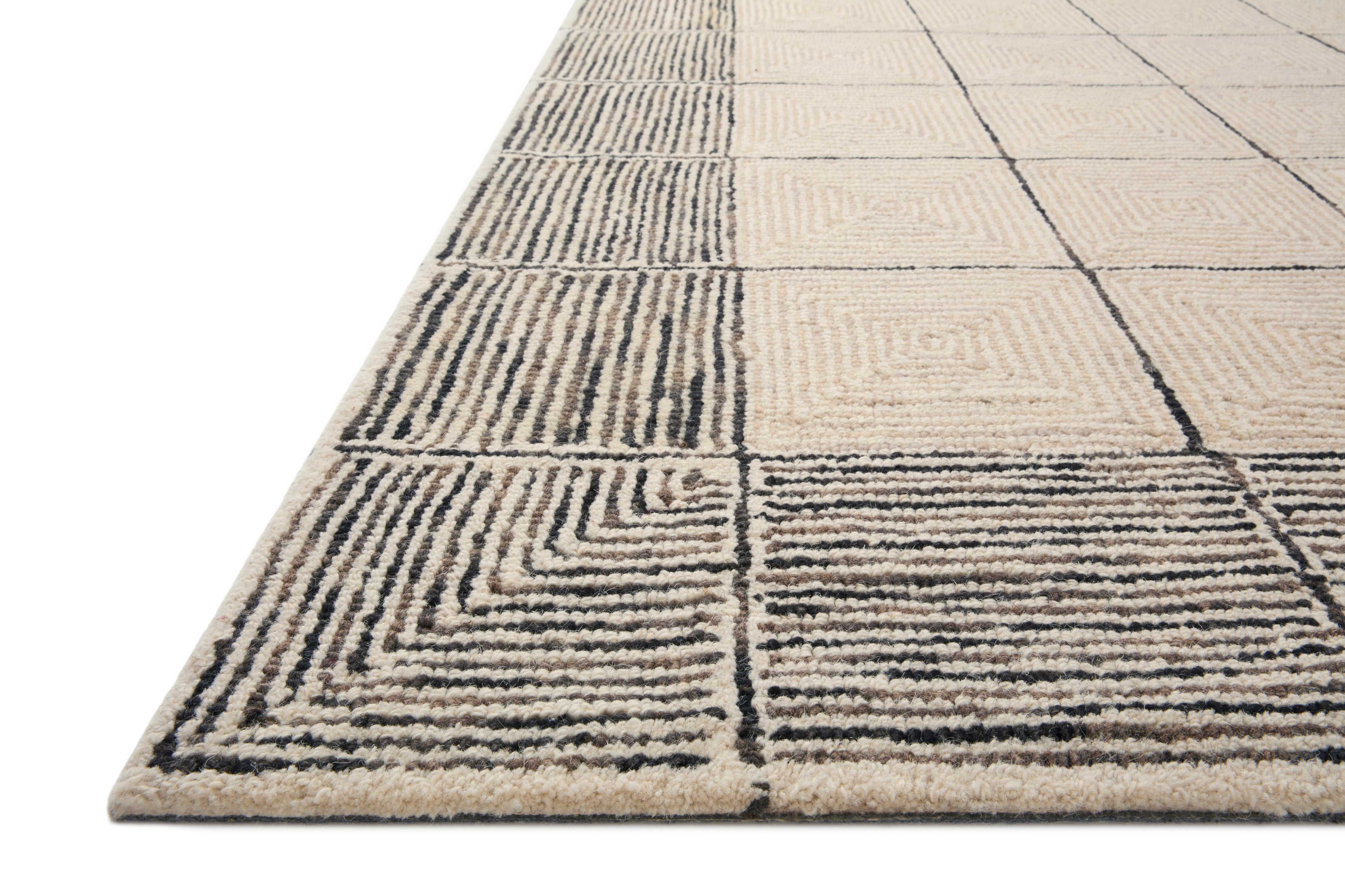 Chris Loves Julia x Loloi Francis Cream / Black Rug 0-RUGS Loloi