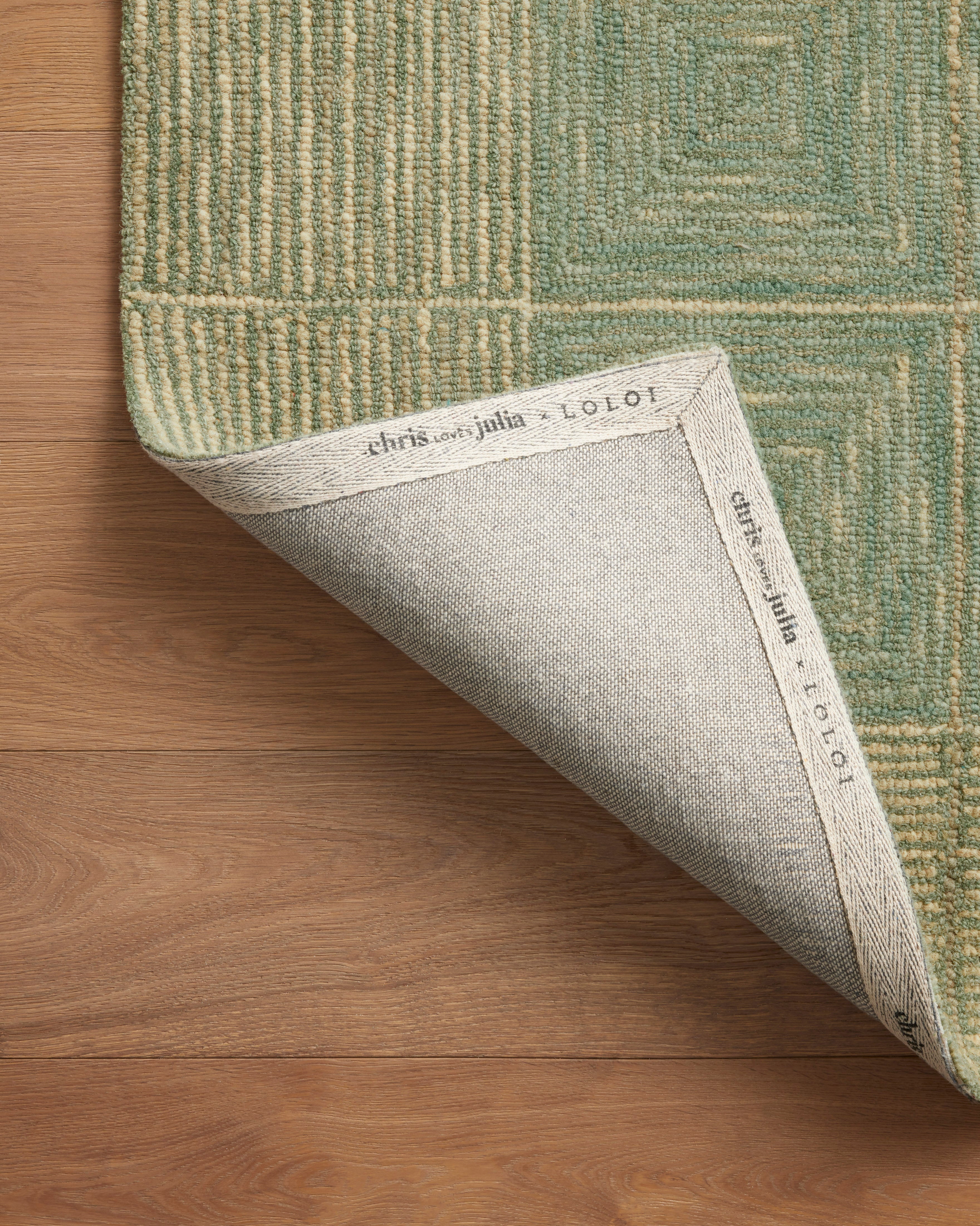 Chris Loves Julia x Loloi Francis Green / Natural Rug Rugs Loloi