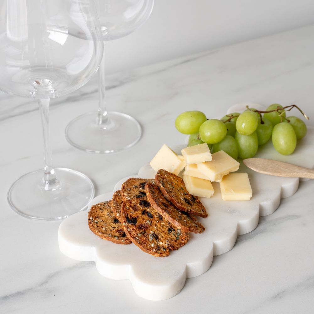 Marble Cheese Board with Scalloped Edge cheese board Mud Pie (Design Home)