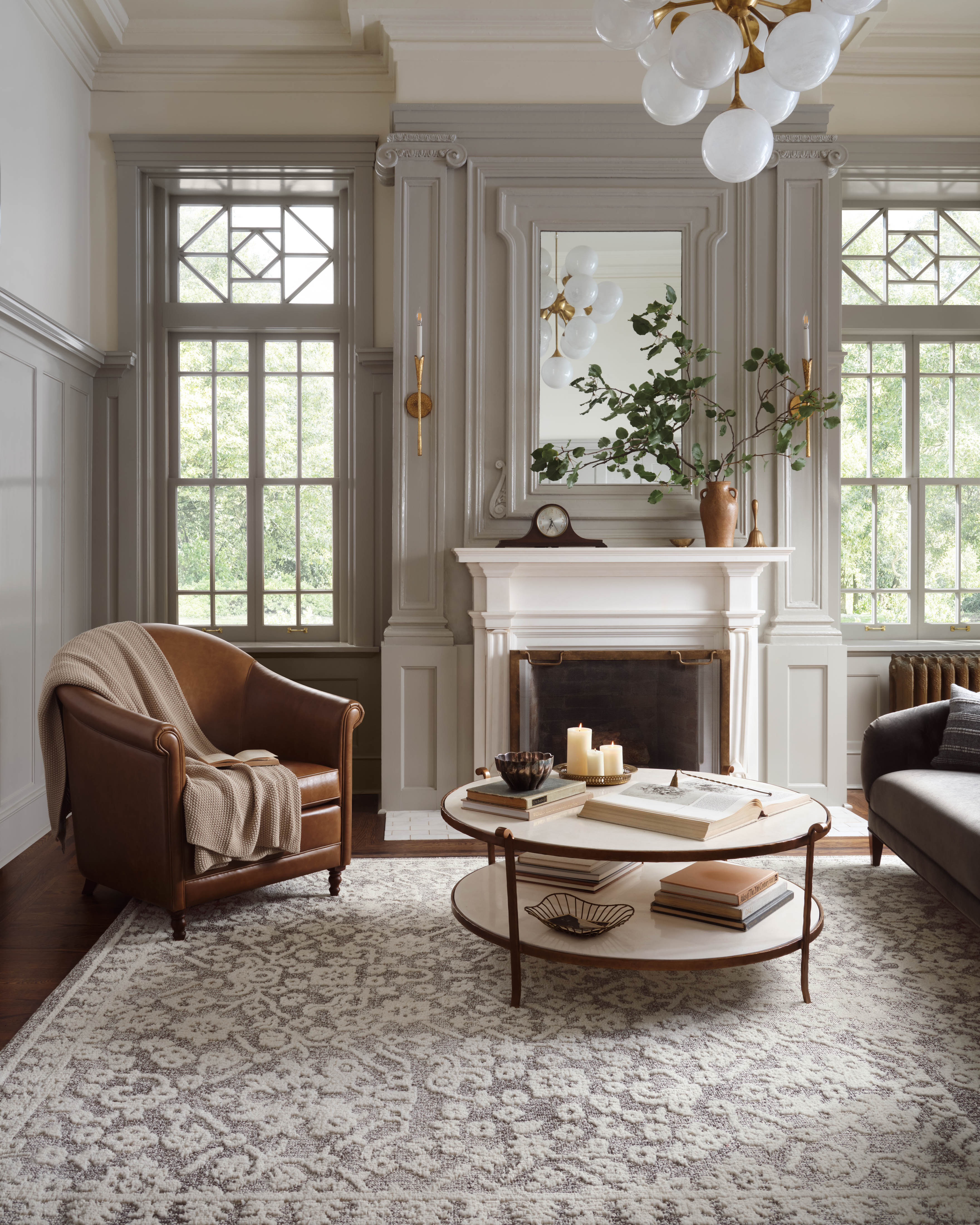 Magnolia Home by Joanna Gaines x Loloi Gigi Grey / Ivory Rug 0-RUGS-patterned Loloi