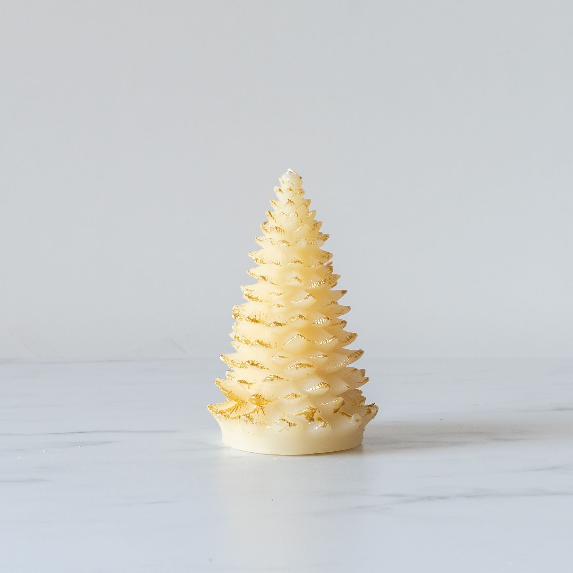 Tree Shaped Pillar Candle CHRISTMAS 2024 Creative Co-op (DYA) Eggnog