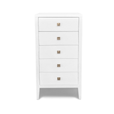 Hana 5 Drawer Tall Dresser 16 - FURNITURE - dresser Style in Form White