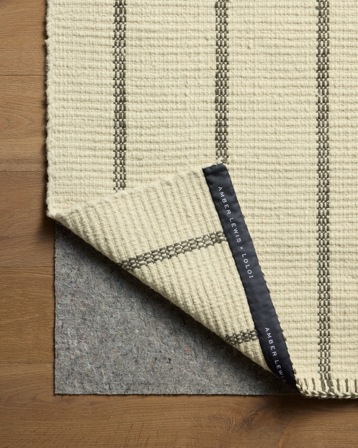 Amber Lewis x Loloi Harlan Ivory / Charcoal Rug RUGS - wool Loloi