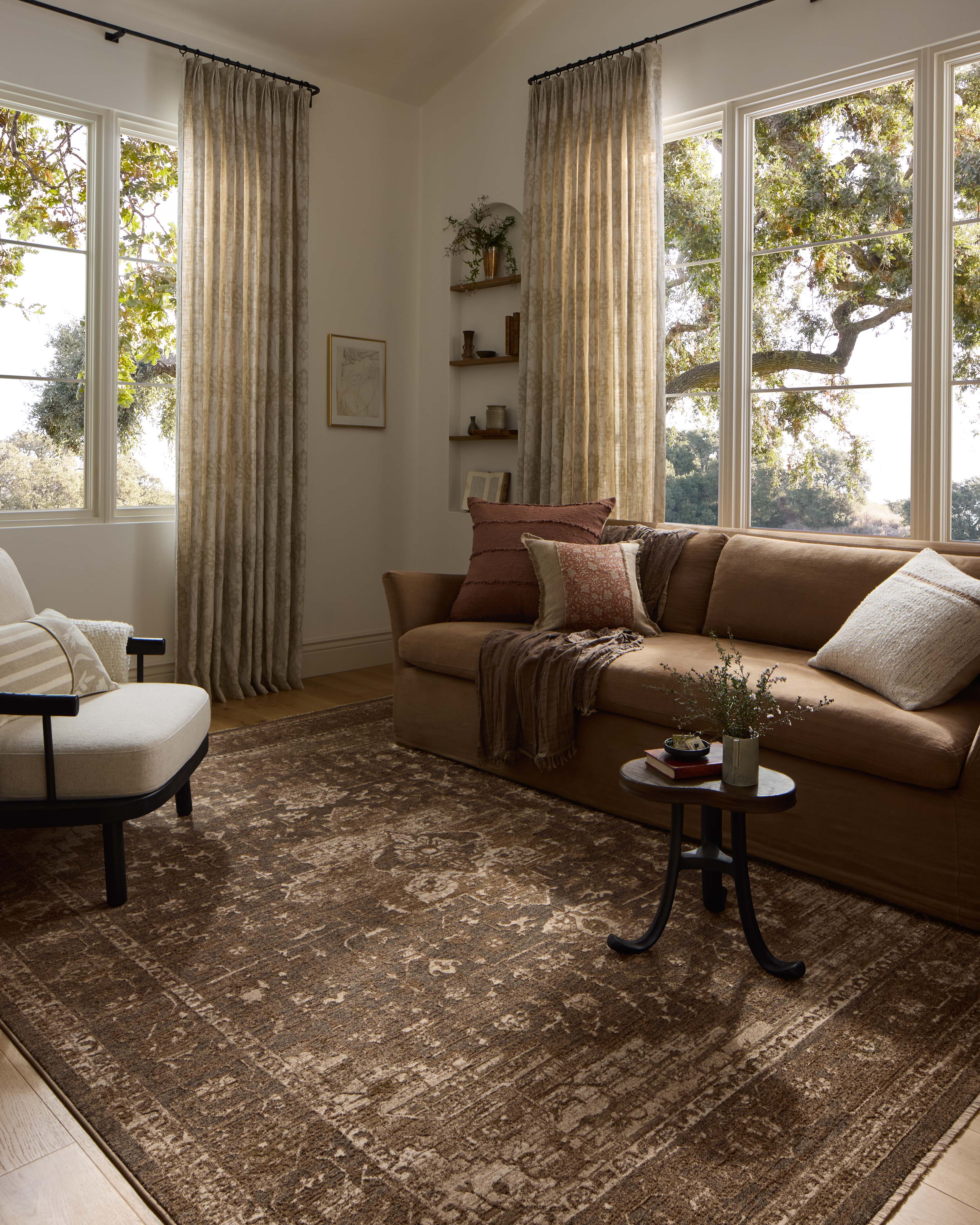 Loloi Haywood Charcoal / Mocha Rug RUGS - synthetic Loloi