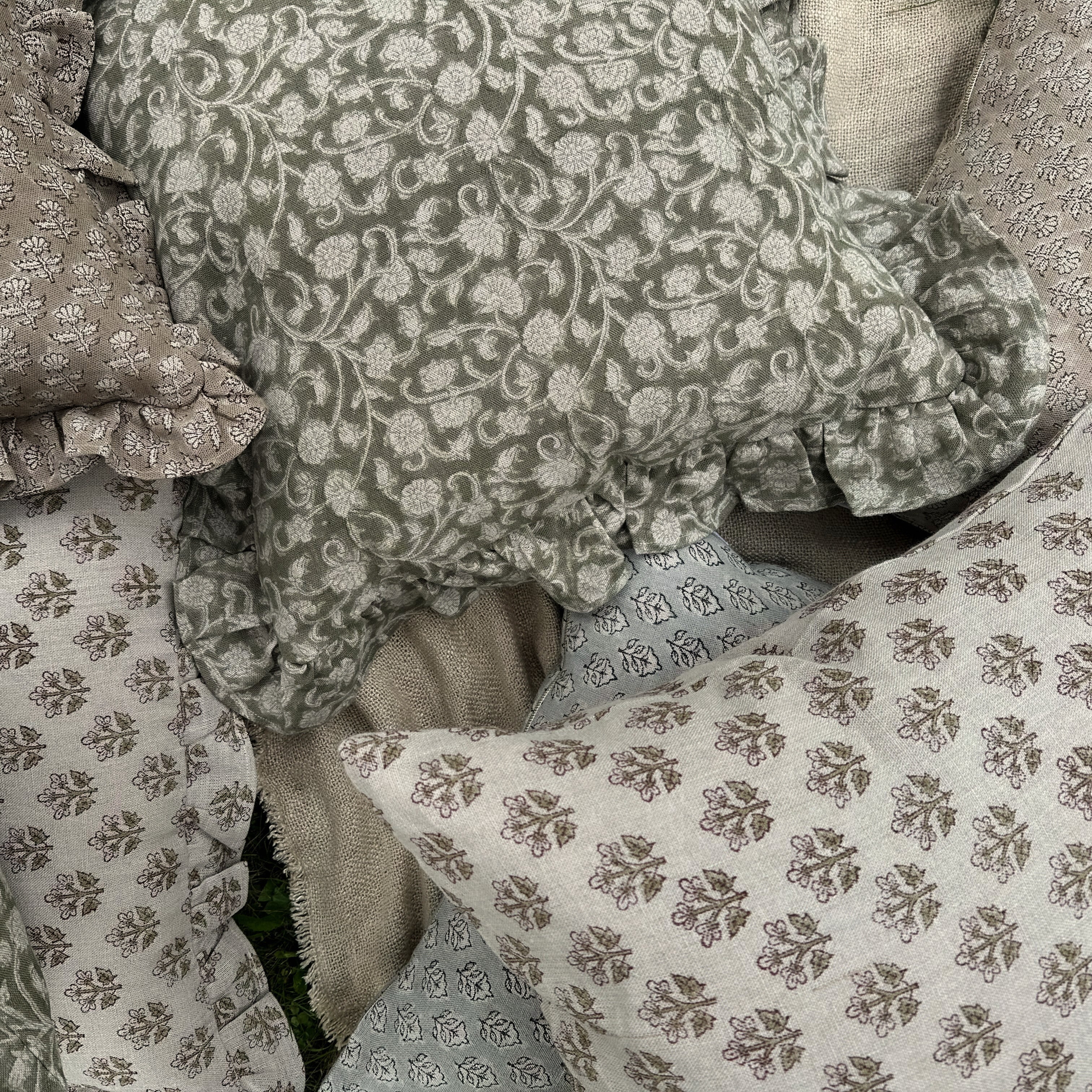 Sadie Block Print Pillow Cover 1 - PILLOWS - Block print - neutral ORNA HOUSE