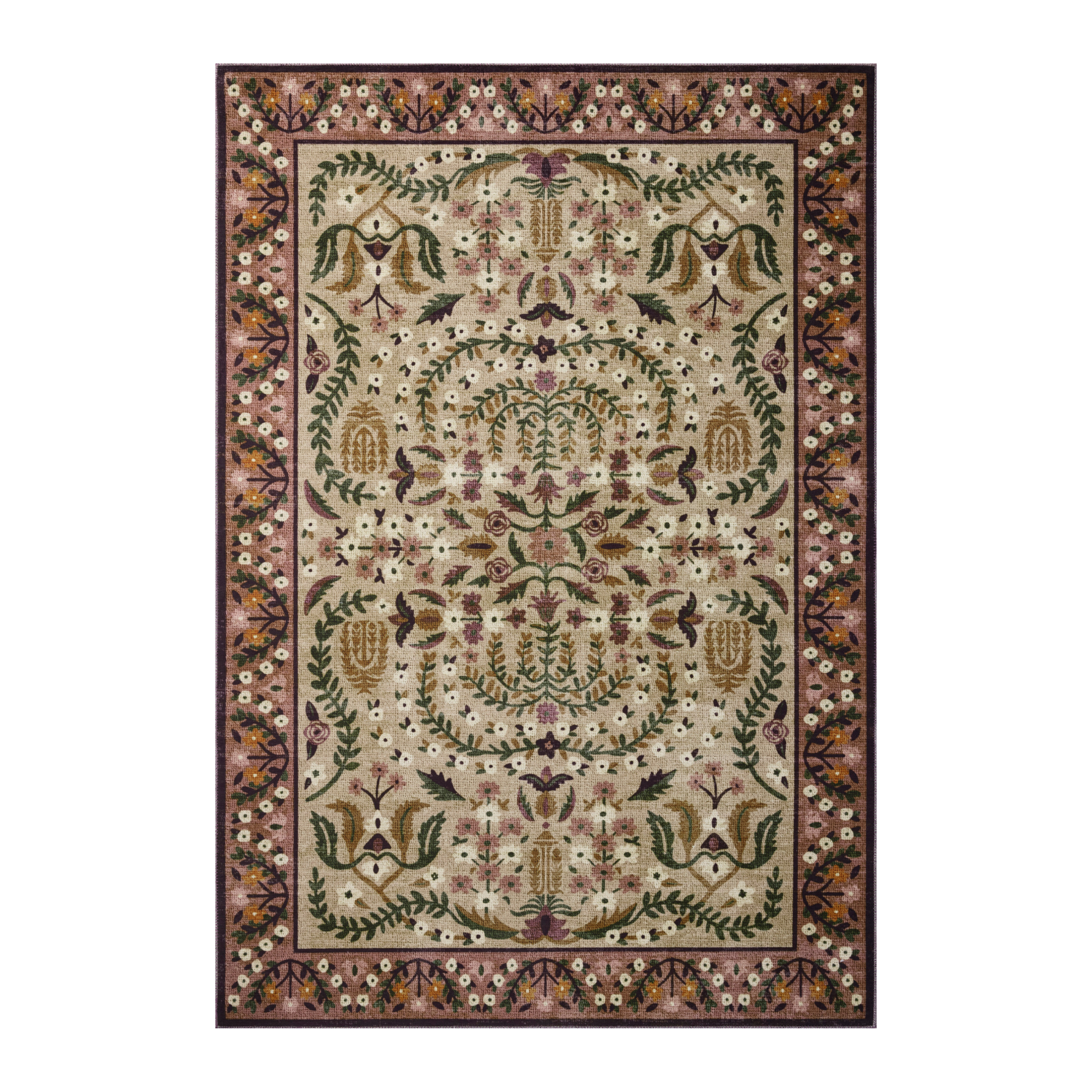 Rifle Paper Co. x Loloi Canopy Aubergine Rug RUGS-patterned Loloi