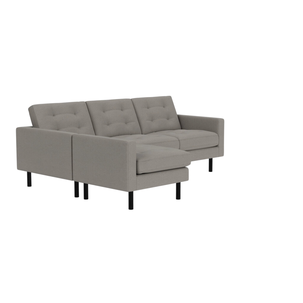 Joan 87" Two-Piece Sectional Sofa With Extended Seat - Panama Grey 2 - FURNITURE - sectional EQ3