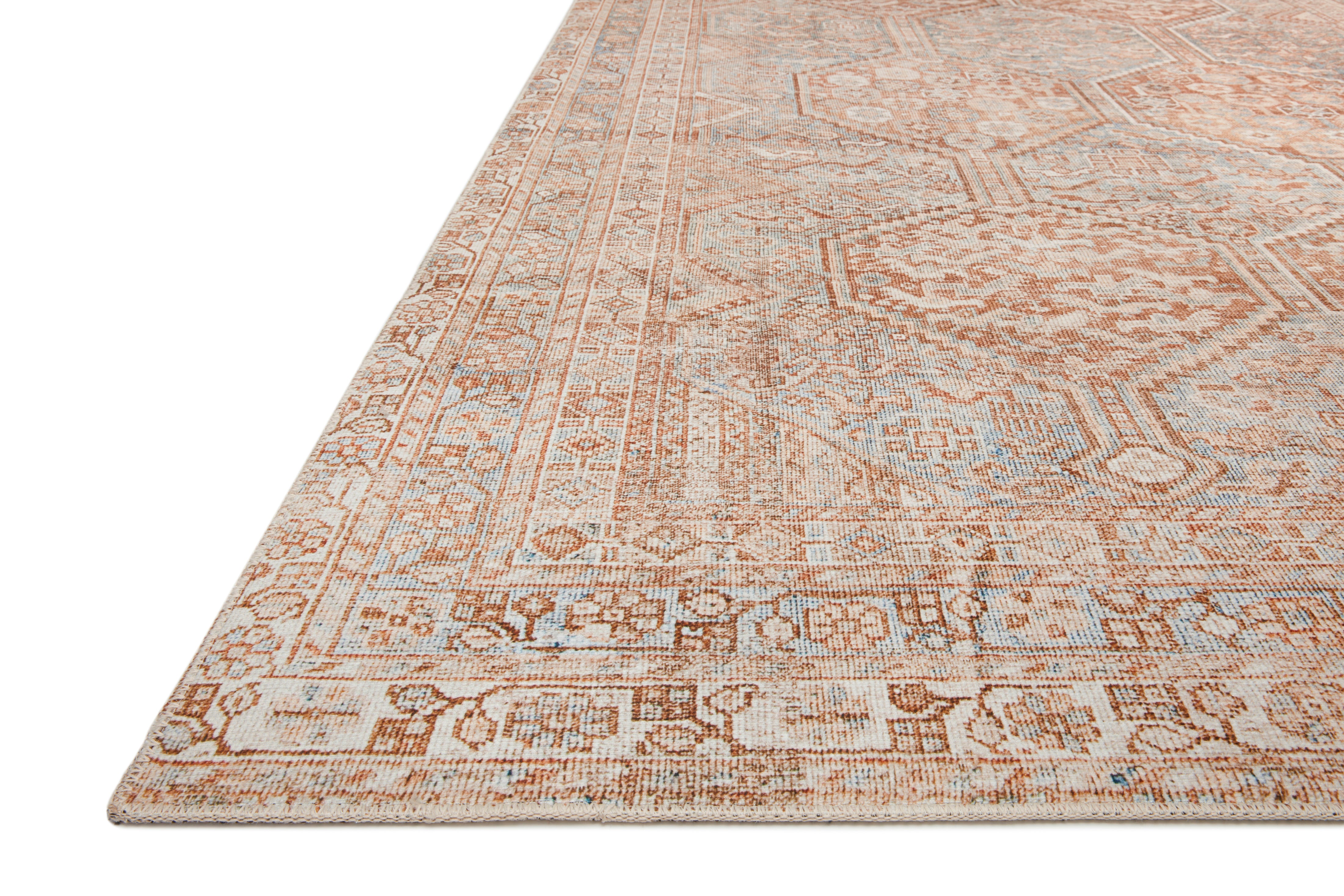 Chris Loves Julia x Loloi Jules Tangerine / Mist Rug RUGS - patterned Loloi